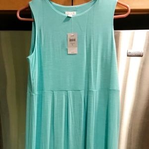 Full length dress sleeveless aqua NWT